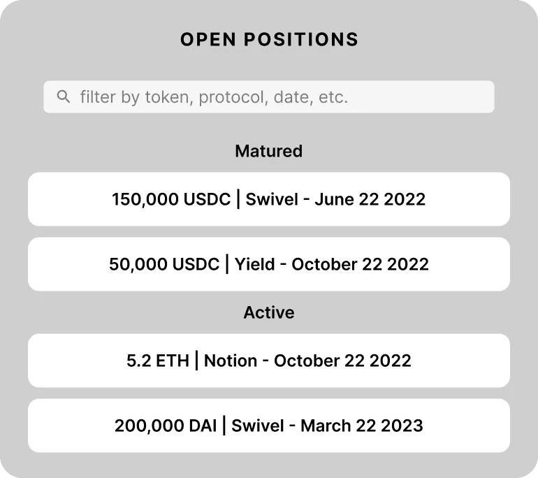 An image of a low fidelity positions management UI